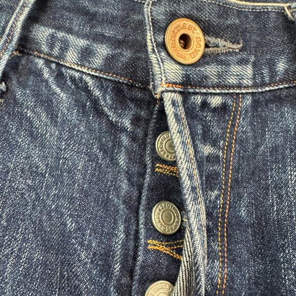 Earnest Sewn Fulton Selvedge Straight Leg Denim Jeans Made In USA Men's Size 33 - Picture 4 of 8